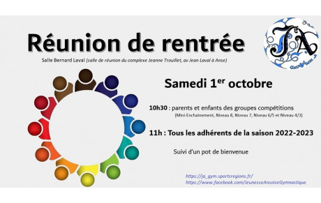 Réunion de bienvenue ...